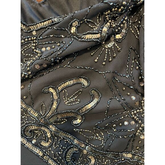 J Kara Women's Plus Size Cap Sleeve V-Neck Beaded Top Gown Size 16W - Picture 6 of 7